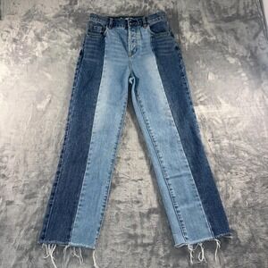 Pacsun high rise straight leg two-tone jeans